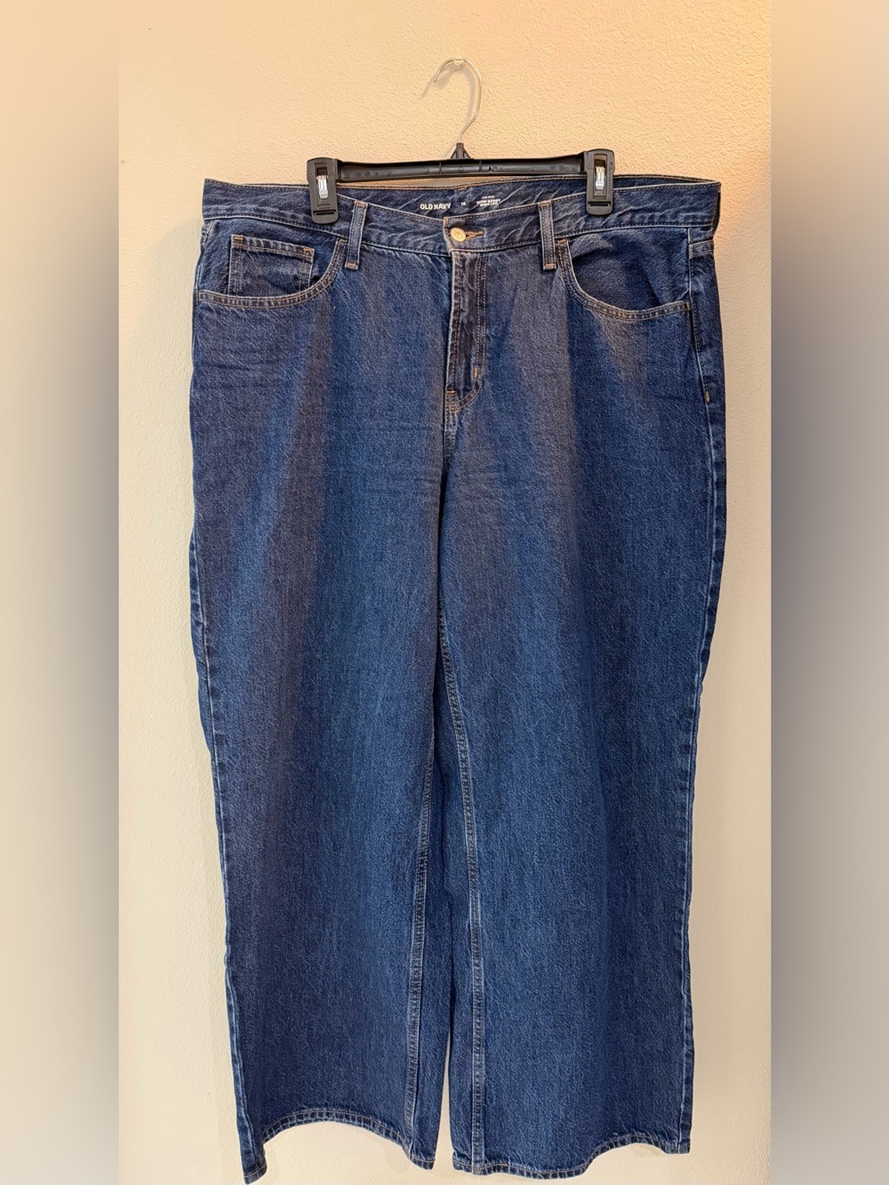 Old Navy Women's Deep Indigo Baggy Wide-Leg Jeans